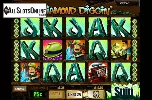 Reel screen. Diamond Diggin' from MultiSlot