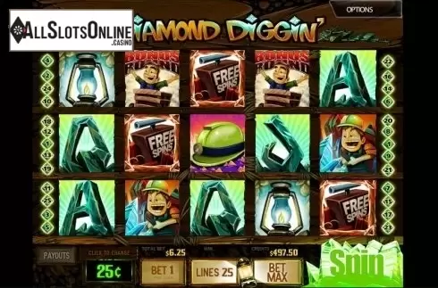 Scatter screen. Diamond Diggin' from MultiSlot