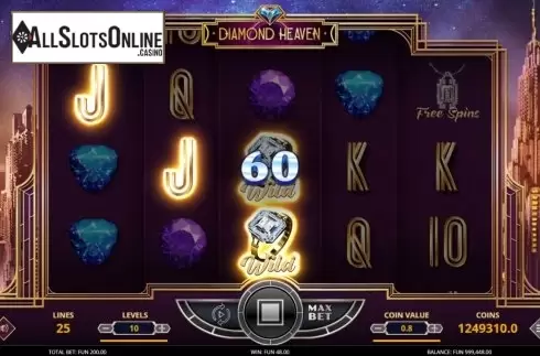 Win Screen. Diamond Heaven from Leap Gaming