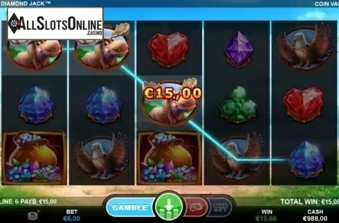 Win Screen. Diamond Jack from Betsson Group