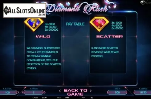 Features. Diamond Rush (BetConstruct) from BetConstruct