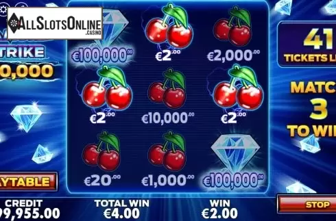 Win Screen. Diamond Strike Scratchcard from Pragmatic Play