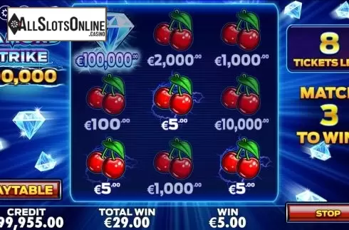 Win Screen 3. Diamond Strike Scratchcard from Pragmatic Play