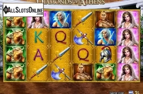 Game Workflow screen. Diamonds of Athens from High 5 Games
