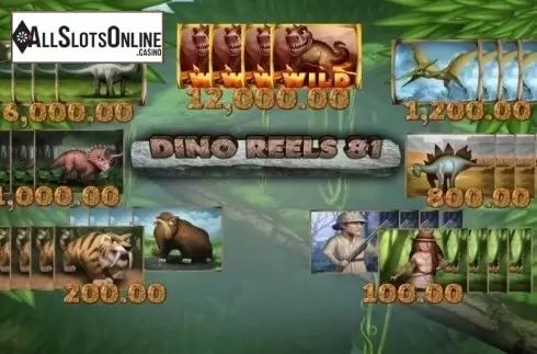 Paytable. Dino Reels 81 from Wazdan