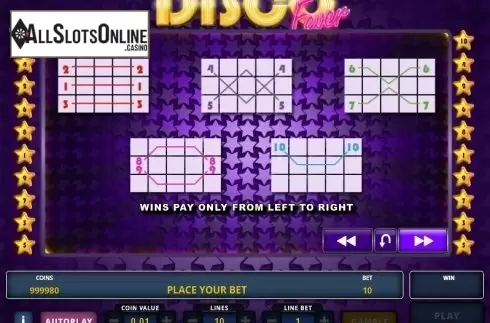 Paytable 3. Disco Fever (Zeus Play) from Zeus Play