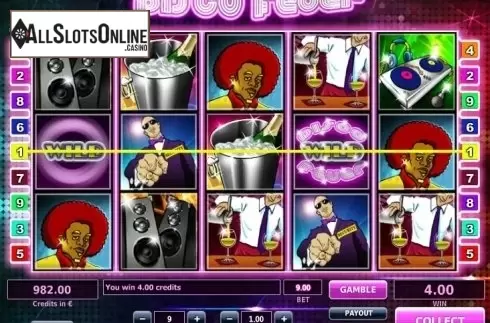 Wild Win screen. Disco Fever (Tom Horn Gaming) from Tom Horn Gaming