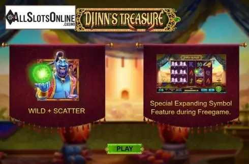 Start Screen. Djinns Treasure from Rocksalt Interactive