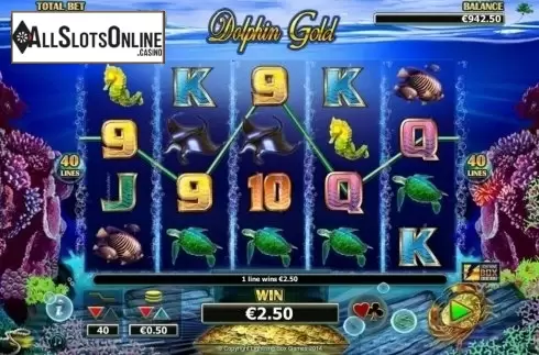 Win screen. Dolphin Gold from Lightning Box