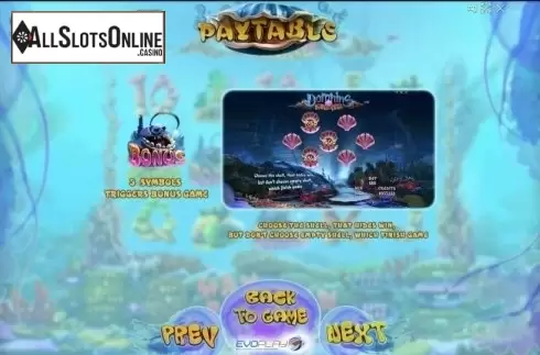 Paytable 4. Dolphins Treasure from Evoplay Entertainment