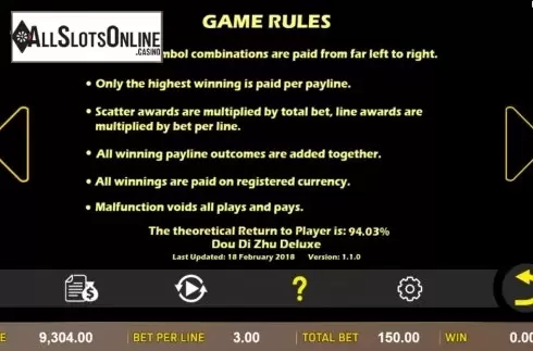 Game Rules. Dou Di Zhu Deluxe from Aspect Gaming