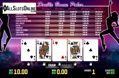 Game Screen 1. Double Bonus Poker (World Match) from World Match