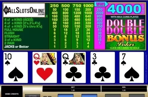 Game Screen. Double Double Bonus Poker (Microgaming) from Microgaming