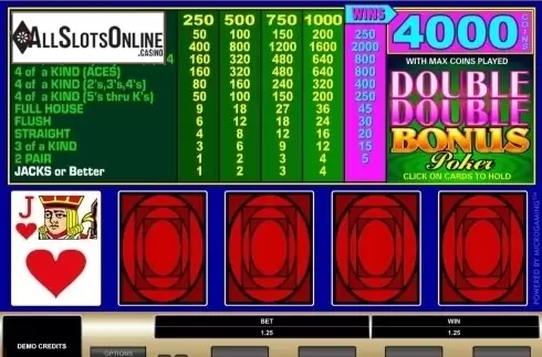 Game Screen. Double Double Bonus Poker (Microgaming) from Microgaming