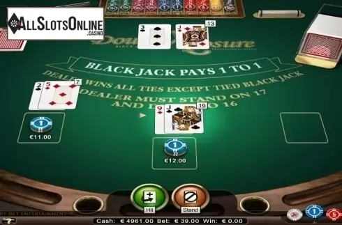 Game Screen. Double Exposure Blackjack Professional Series from NetEnt
