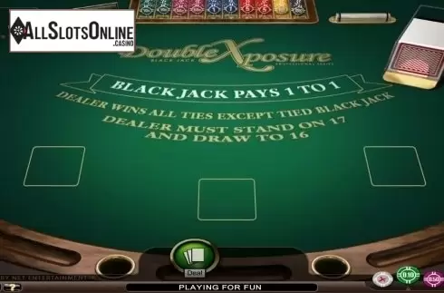 Game Screen. Double Exposure Blackjack Professional Series Low Limit from NetEnt