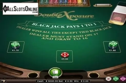 Game Screen. Double Exposure Blackjack Professional Series Low Limit from NetEnt