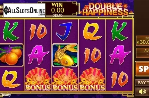 Reels screen. Double Happiness (Playstar) from PlayStar