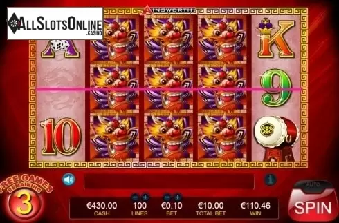 Free spins feature screen 3. Dragon Lines from Ainsworth