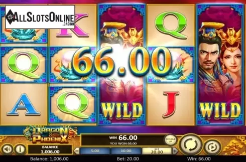 Win Screen. Dragon & Phoenix from Betsoft