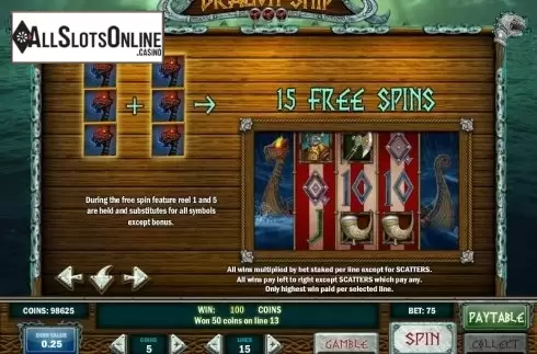 Paytable 2. Dragon Ship from Play'n Go