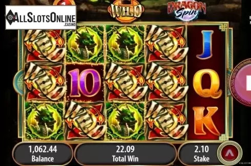 Free Games screen. Dragon Spin from Bally