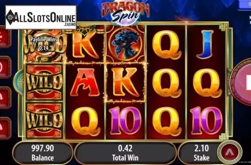 Wild Win screen. Dragon Spin from Bally