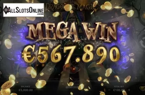 Mega Win. Dragons And Magic from StakeLogic