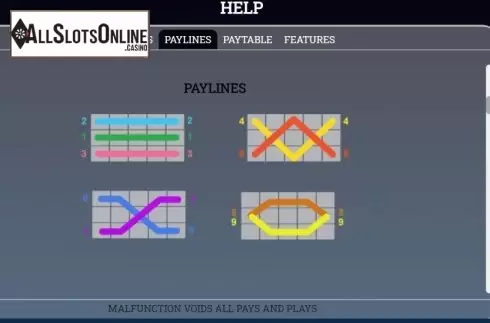 Paytable screen 2. Dragon's Cave (Arrows Edge) from Arrows Edge