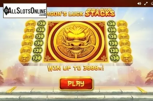 Intro screen. Dragon's Luck Power Reels from Red Tiger