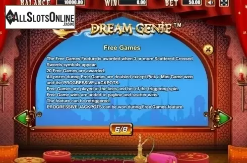 Free Spins. Dream Genie from Allbet Gaming