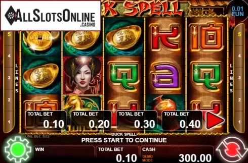 Reel screen. Duck Spell from Casino Technology