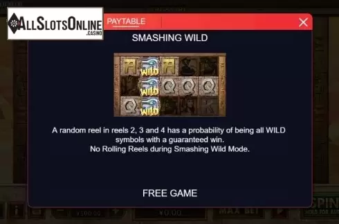Paytable 2. Egyptian Treasure from XIN Gaming