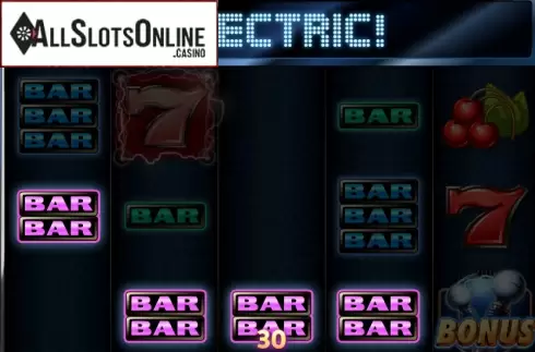 Win Screen. Electric Sevens from Red Rake