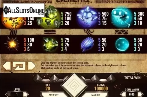 Screen6. Elements: The Awakening from NetEnt