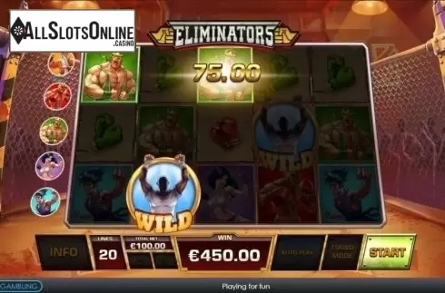 Win Screen. Eliminators from Playtech