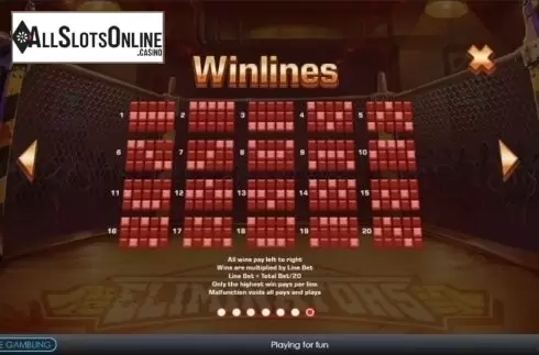 Lines. Eliminators from Playtech