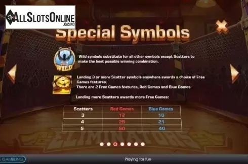 Symbols. Eliminators from Playtech