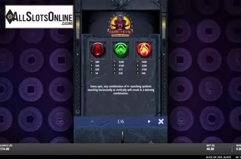 Symbols. Elite of Evil - Portal of Gold from Gluck Games