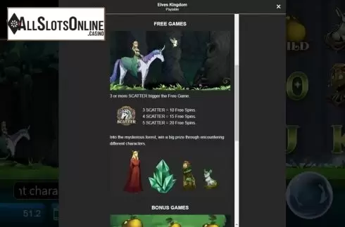 Free Games feature screen. Elves Kingdom (Manna Play) from Manna Play