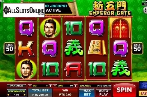 Reels screen. Emperor Gate from Spadegaming