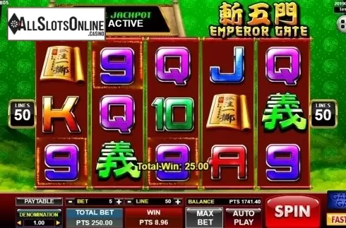 Win screen. Emperor Gate from Spadegaming