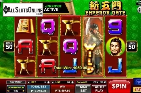 Win screen 2. Emperor Gate from Spadegaming