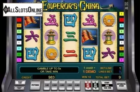 Game workflow 2. Emperor's China from Novomatic