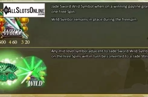 Paytable 2. Empress of the Jade Sword from Microgaming