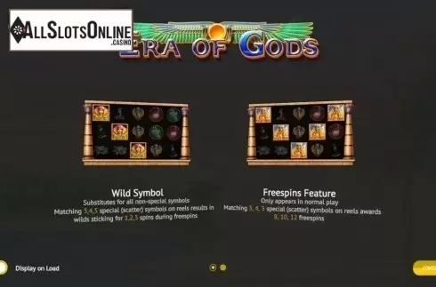 Start Screen. Era Of Gods from 1X2gaming