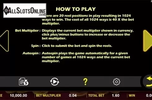 Paytable 4. Eternal Fortune from Aspect Gaming