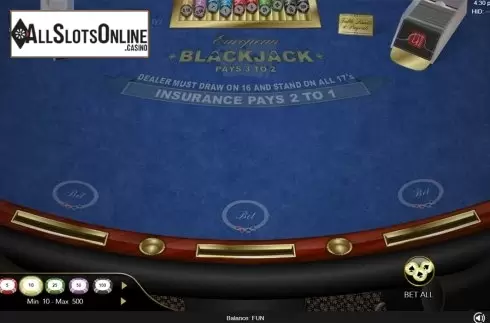 Reels screen. European Blackjack (Espresso Games) from Espresso Games