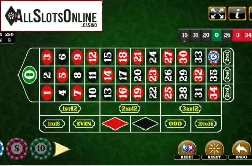 Reel screen. European Roulette (Realistic) from Realistic
