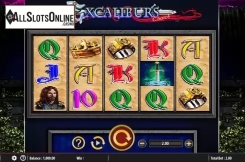 Reel Screen. Excalibur's Choice from Barcrest